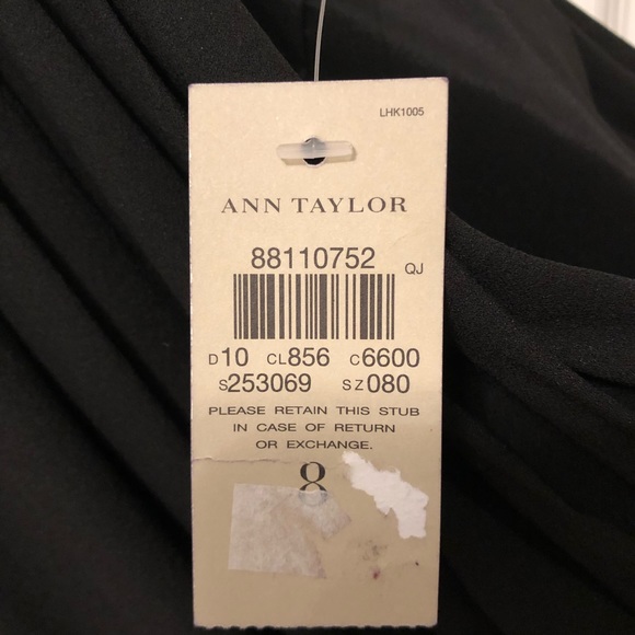 ✨NEW✨ Ann Taylor Black Silk One Shoulder Dress Sz8 - Picture 6 of 8
